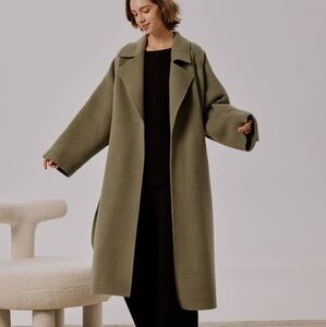 nap Sylvia Alpaca-Wool Trench Coat in Moss Green size S NWT